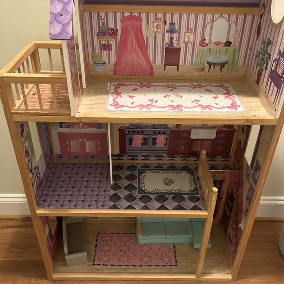 KidKraft Toys Wooden Threestory Kidkraft Patio Pool Dollhouse Poshmark